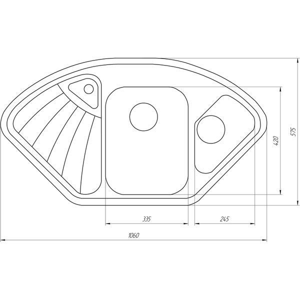 Гранітна мийка Globus Lux AVERNO чорний металік 1060х575мм-А0001 7622 фото