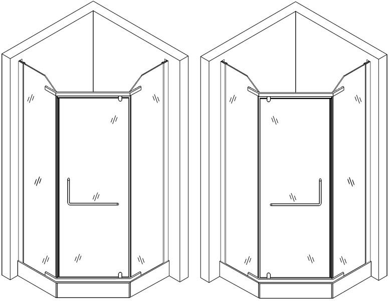 Душова кабіна пятикутна RABA L90TB (L90BT) BRAVO (2уп.) 26940 фото