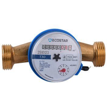 Лічильник холодної води ECOSTAR DN20 3/4&Prime; БЕЗ ШТУЦЕРА L130 E-C 4,0 21864 фото