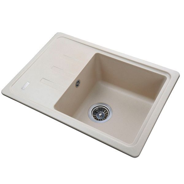 Гранітна мийка Globus Lux MONO слонова кiстка 620х435 21061 фото