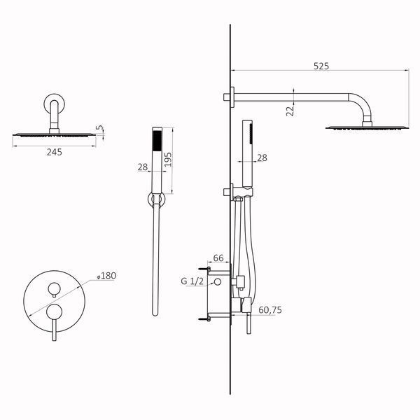 Душова система Globus Lux LAZER Pro GLPR-205-00-SMART 28925 фото