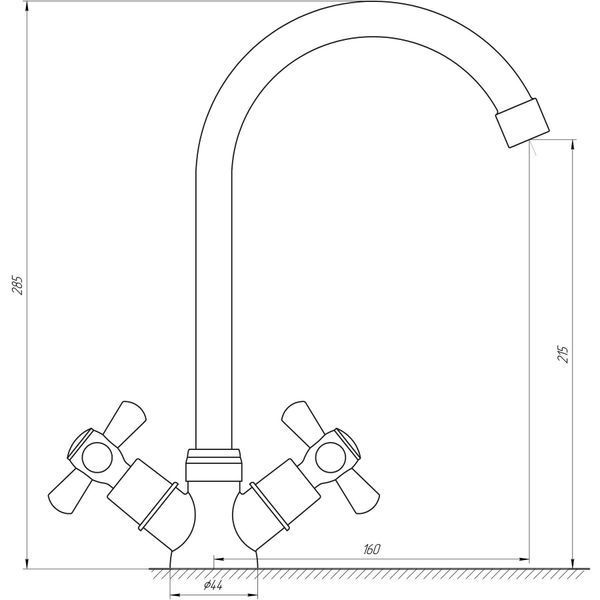 Змішувач для кухні DOMINO DK-H104-2N-CHROM хрест SHARM 11192 фото