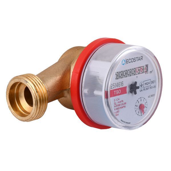 Лічильник гарячої води ECOSTAR DN20 3/4&Prime; без штуцера L130 E-C 4,0 без КМЧ 21865 фото