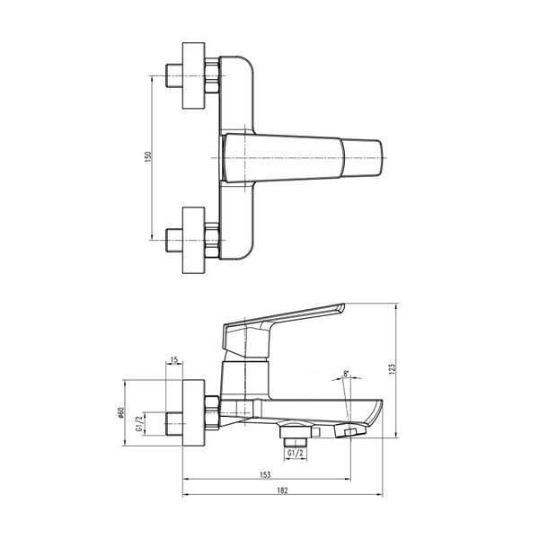 Змішувач для ванни TOPAZ LEXI TL21101A-H57-0 19543 фото