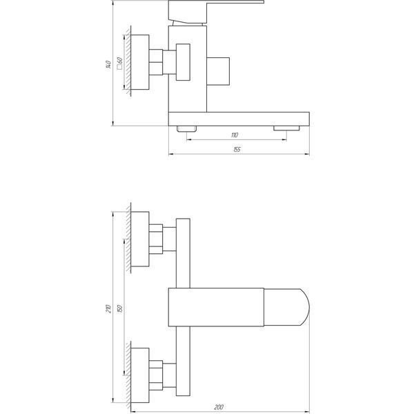 Змішувач для ванни Globus Lux SICILIA SBQ-102N 18110 фото