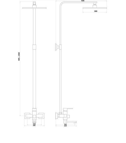 Душова система Globus Lux MILANO VAN-GLM-0026-10-BB 23330 фото