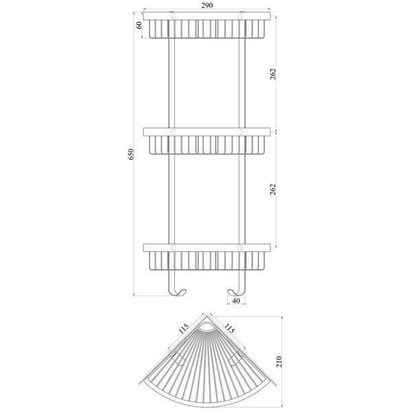 Поличка кутова TOPAZ 4115-3 21260 фото
