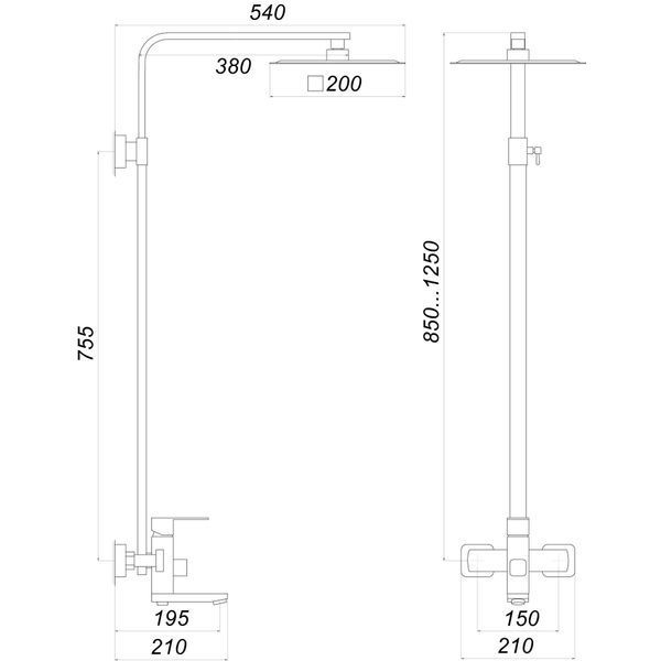 Душова система Globus Lux Kubus SKU-SH-200 26216 фото