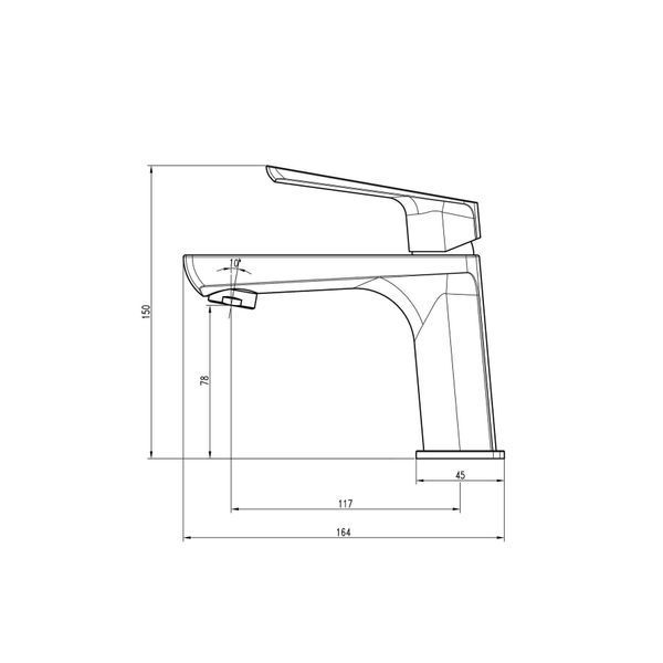 Змішувач для умивальника TOPAZ LEXI TL 21201-H57-BL на гайці,Чорний мат.,шланги TAQ-M1055,D25 19545 фото