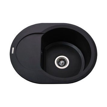 Гранітна мийка Globus Lux MORAINE чорний 600х470мм-А0001 22429 фото