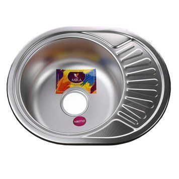 Мийка кухонна врiзна кругла з полицею 570х450х180 Decor MR 5745 D Mira 14451 фото