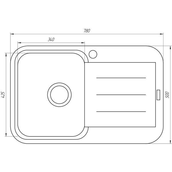 Гранітна мийка Globus Lux OBER білий 780х500мм-А0007 22439 фото