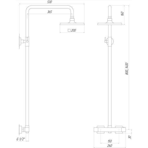 Душова система Globus Lux Termostatic Q GLM-0040T 18475 фото