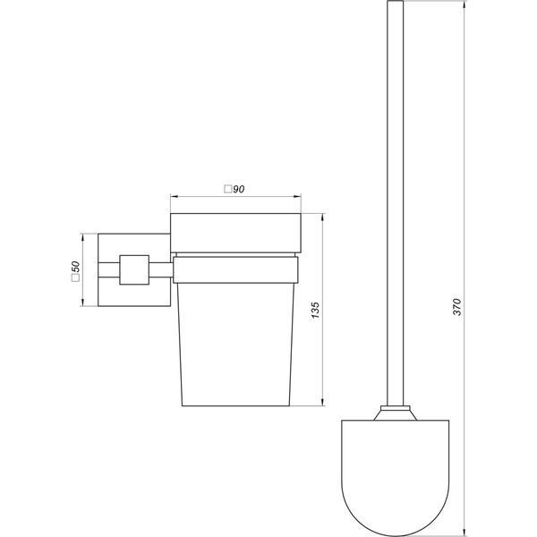 Йоржик настінний Globus Lux BQ9429A без кришки чорний матовий SUS304 21200 фото