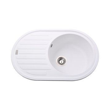 Гранітна мийка Globus Lux OHARA білий 770х500мм-А0007 22440 фото