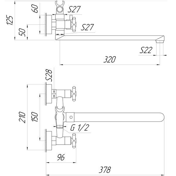 Змішувач для ванни Globus Lux DUKAT SD4-208 24961 фото