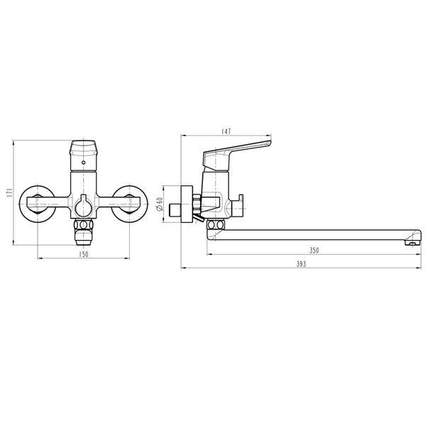 Змішувач для ванни TOPAZ LEXI TL21208-H57-0 19550 фото