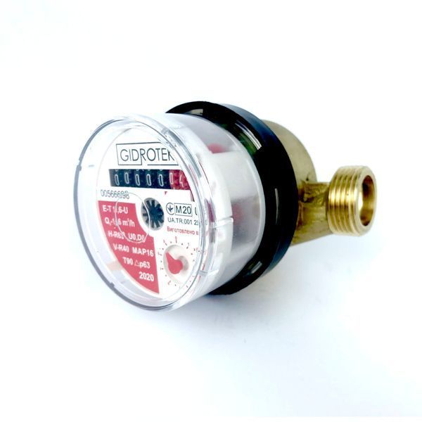 Лічильник гарячої води Gidrotek E-T 1,6U 1/2&Prime; зі штуцером (110мм) 3371 фото