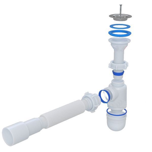Сифон Waterstal А-32019 під умивальник 1 1/2&Prime; з гнучкою трубою 13265 фото
