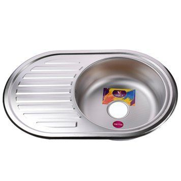 Мийка кухонна врiзна кругла з полицею 770х500х180 Decor MR 7750 D Mira 14454 фото