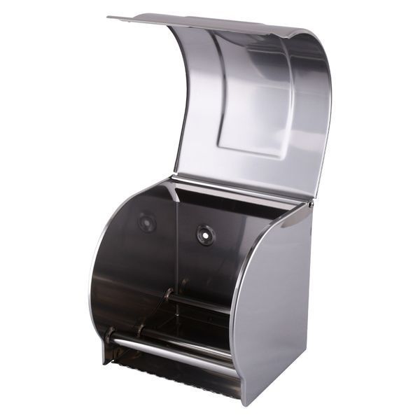 Тримач туалетного паперу HOTEC 16.623а з кришкою, (122*120*126mm) Stainless Steel 7813 фото