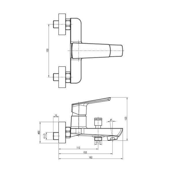 Змішувач для ванни TOPAZ LEXI TL 21101-H57-BL 19551 фото