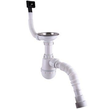 Сифон Waterstal А - 4007 під сталеву кухону мийку 11/2 40 з переливом, з гнучкою трубою 26528 фото
