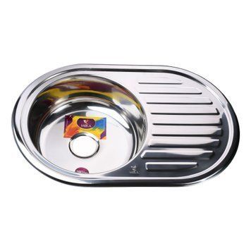 Мийка кухонна врiзна кругла з полицею 770х500х180 Polish MR 7750 P Mira 14455 фото