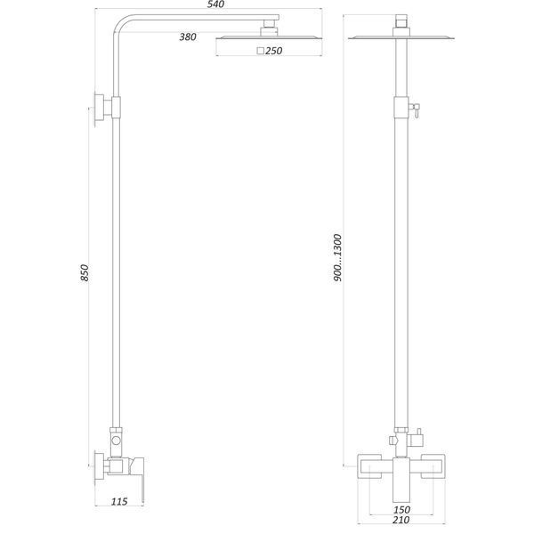 Душова система Globus Lux SICILIA SBQ-SH-125 19189 фото