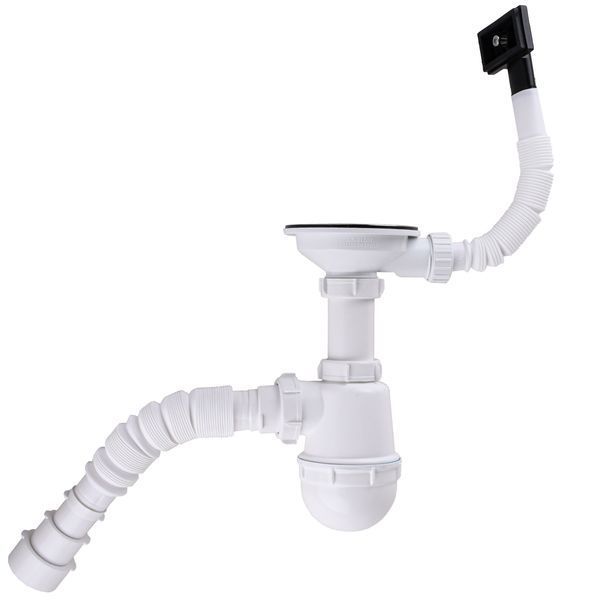 Сифон Waterstal А - 4007 під сталеву кухону мийку 11/2 40 з переливом, з гнучкою трубою 26528 фото