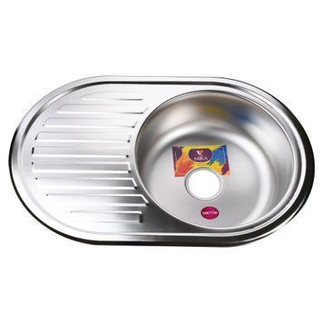 Мийка кухонна врiзна кругла з полицею 770х500х180 Satin MR 7750 E Mira 14456 фото