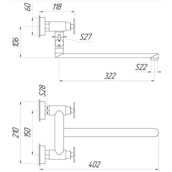 Змішувач для ванни Globus Lux DUKAT-8 SD8-108 24965 фото