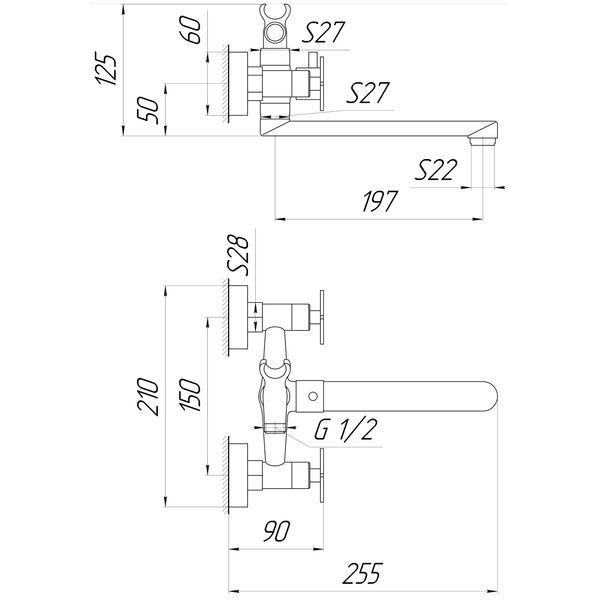 Змішувач для ванни Globus Lux DUKAT-8 SD8-102N 24966 фото