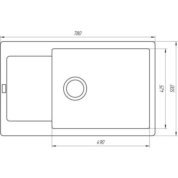 Гранітна мийка Globus Lux MALABI мокко 780x500мм 23491 фото
