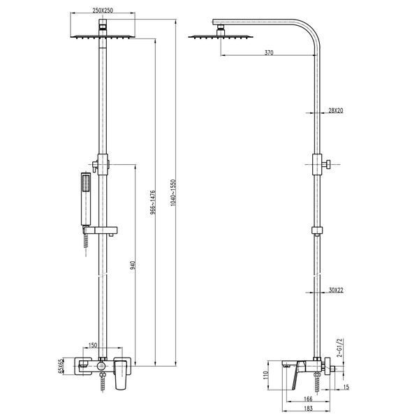 Душова система TOPAZ LEXI TL 21102-H57-00 20238 фото