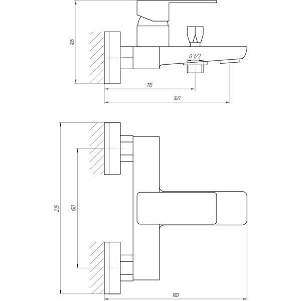 Змішувач для ванни Globus Lux Milano GLM-0102 14939 фото