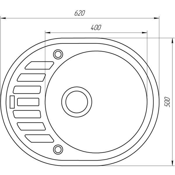 Гранітна мийка Globus Lux ARNO чорний 620х500мм-А0002 20962 фото