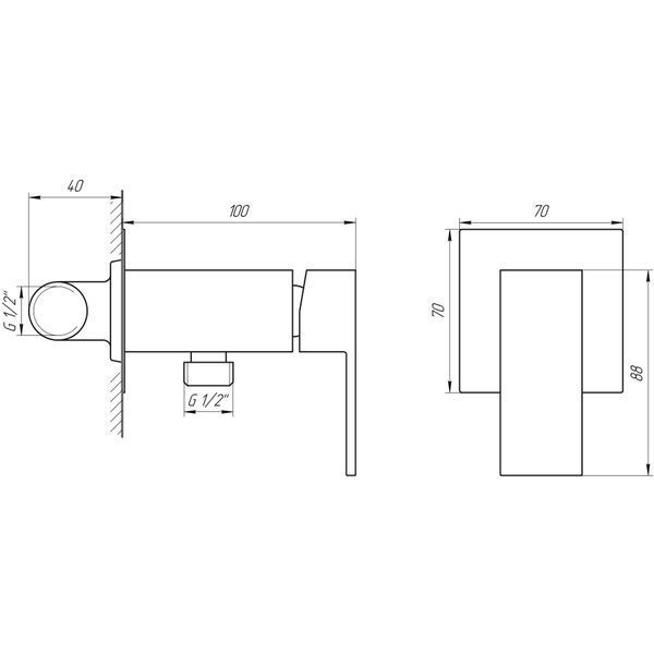Змішувач гігієнічний Globus Lux Niagara GLN-0-106MIX-BB 21909 фото