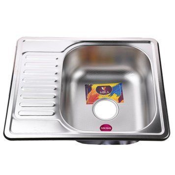 Мийка кухонна врiзна прямокутна з полицею 580х480х180 Decor MR 5848 D Mira 14460 фото