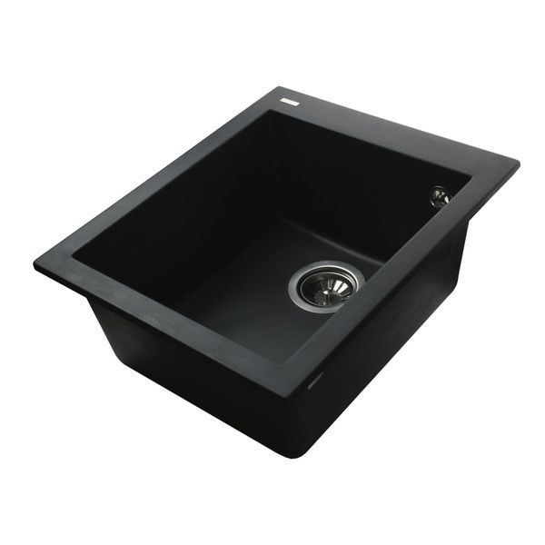 Гранітна мийка Globus Lux LAMA чорний 410х500мм-А0002 6105 фото