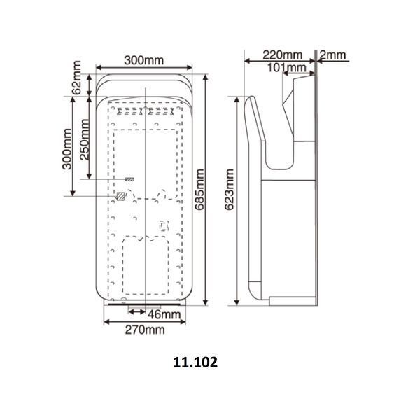 Сушарка для рук HOTEC 11.102 ABS Silver 28702 фото