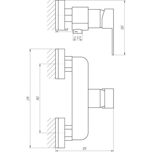 Змішувач для душу Globus Lux Milano GLM-0105N 14941 фото