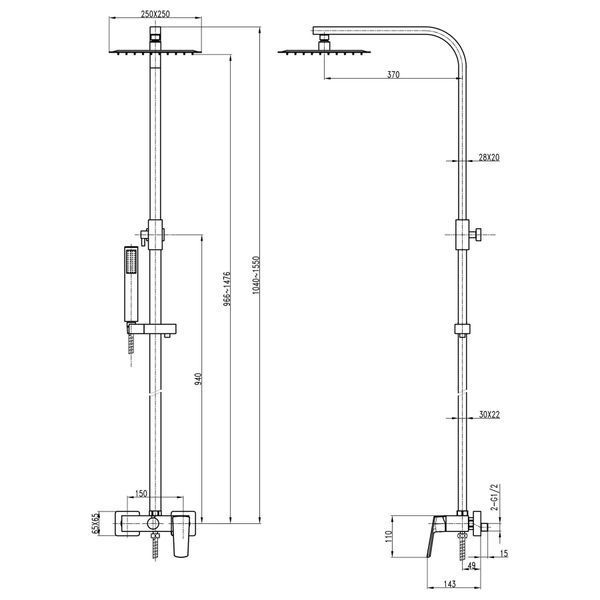 Душова система TOPAZ LEXI TL 21702-H57-BL 20241 фото
