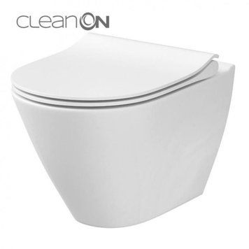 CET Cersanit 743 CITY OVAL CLEAN ON підвісний з кришкою SLIM дюропласт ліфт 22157 фото