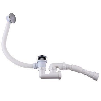 Сифон &Prime;Waterstal&Prime;для ванни регульований Click-Clack з гнучкою трубою 32/40/50 (А - 18089) 28715 фото