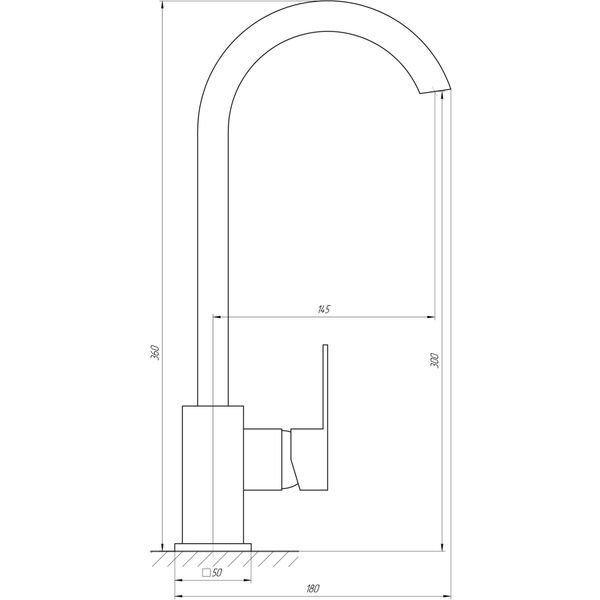 Змішувач для кухні Globus Lux Milano GLM-203SQ-BB 21214 фото