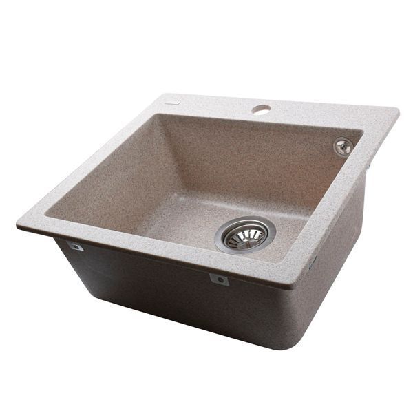 Гранітна мийка Globus Lux AOSTA мигдаль 490x455мм-А0008 23570 фото