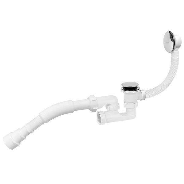 Сифон &Prime;Waterstal&Prime;для ванни регульований Click-Clack з гнучкою трубою 32/40/50 (А - 18089) 28715 фото