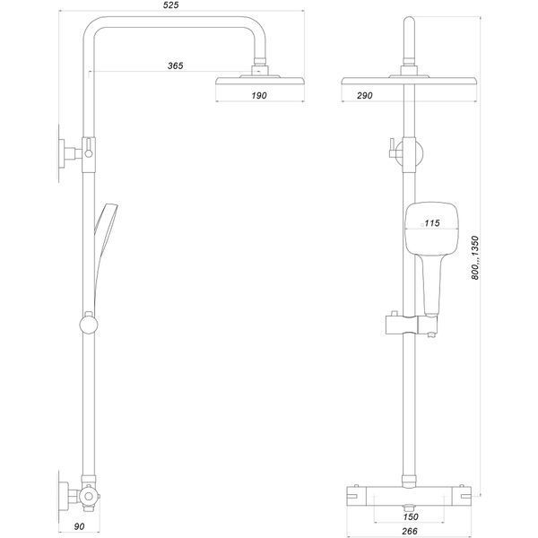 Душова система Globus Lux Termostatic R GDS-0040T 20078 фото