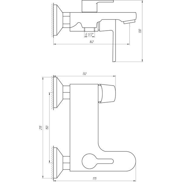 Змішувач для ванни Globus Lux Laguna GLA-0102N-10-BB 21856 фото